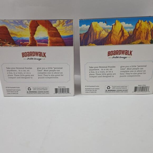 Lot Of 2 Puzzles Zion National Park, Arches Park 210 Pieces By Boardwalk + Cards - Picture 4 of 6